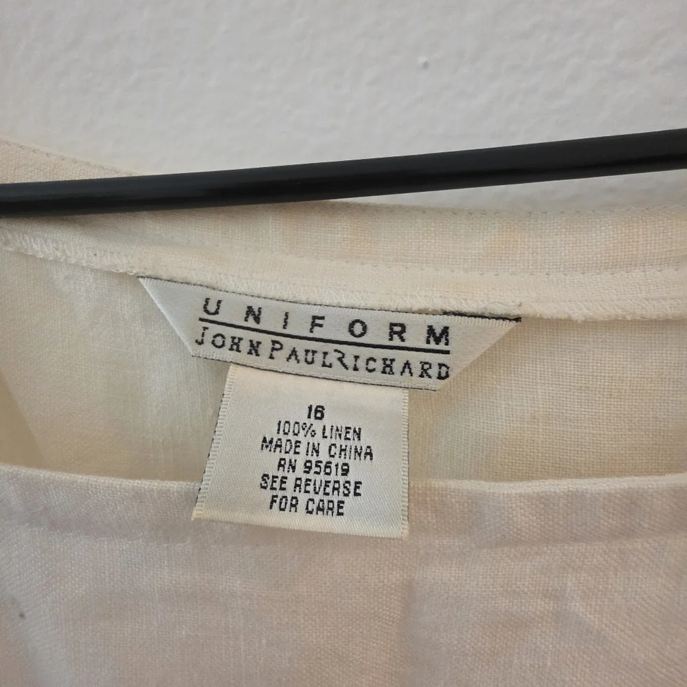 Elegant Cream Sleeveless Maxi Dress 100%l linen Size16 - Picture 4 of 7
